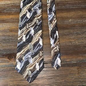 Mulberry Silk Print Tie Blue